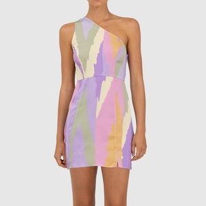 The Wolf Gang Montana One Shoulder Mini Dress NWT